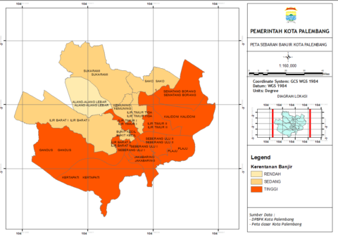 Peta Sebaran Banjir Kota Palembang | Bappeda Litbang Kota Palembang